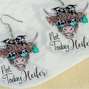 Not Today Heifer Earrings
